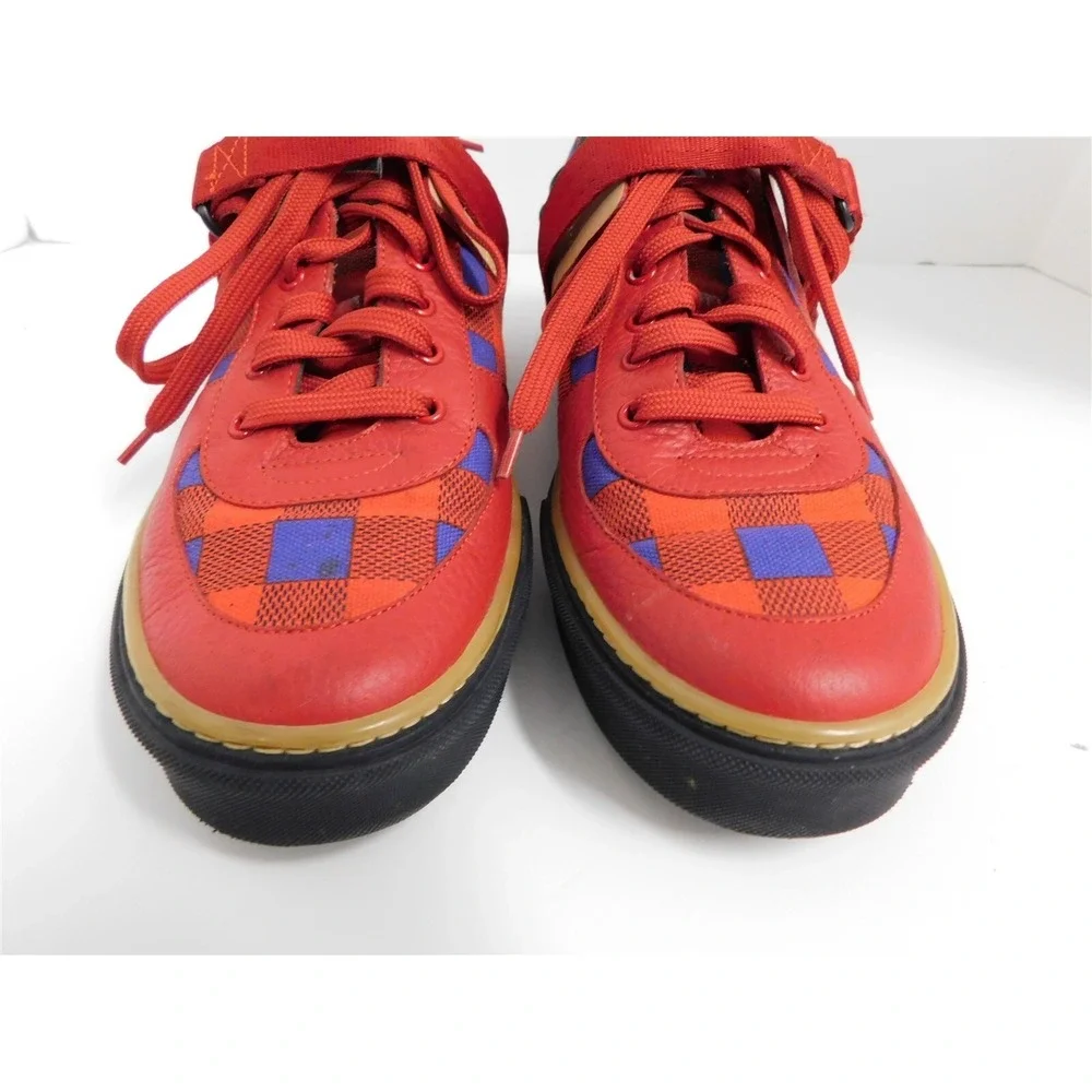 Louis Vuitton Masai Runway Damier Red Blue Checker Sneakers sz 6 - Picture 4 of 9